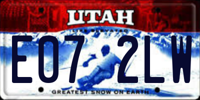 UT license plate E072LW