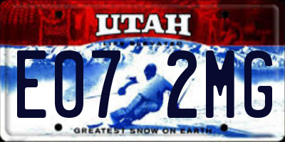 UT license plate E072MG