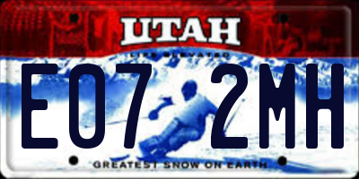 UT license plate E072MH