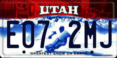 UT license plate E072MJ