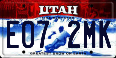 UT license plate E072MK