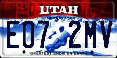 UT license plate E072MV