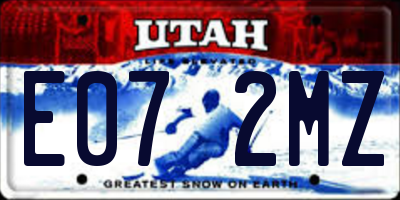 UT license plate E072MZ