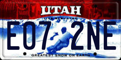 UT license plate E072NE