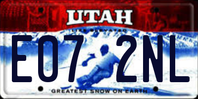 UT license plate E072NL
