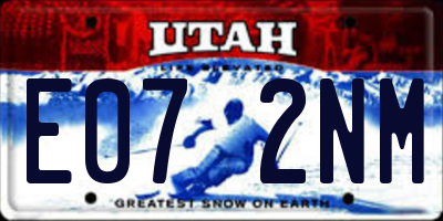 UT license plate E072NM