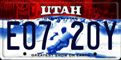 UT license plate E072OY