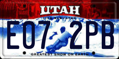 UT license plate E072PB