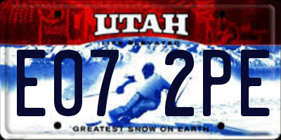 UT license plate E072PE