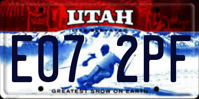 UT license plate E072PF