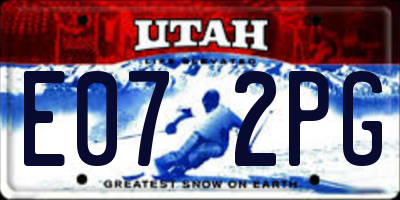 UT license plate E072PG