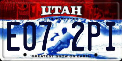 UT license plate E072PI