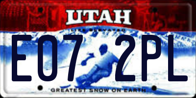 UT license plate E072PL