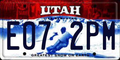 UT license plate E072PM