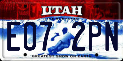 UT license plate E072PN