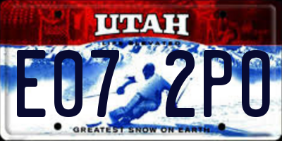 UT license plate E072PO