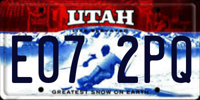 UT license plate E072PQ