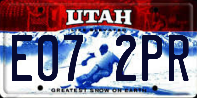 UT license plate E072PR