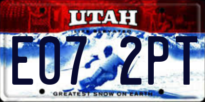 UT license plate E072PT