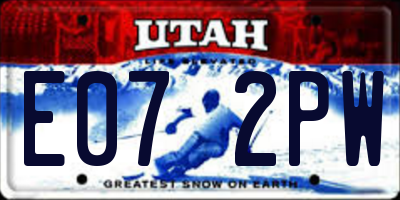 UT license plate E072PW