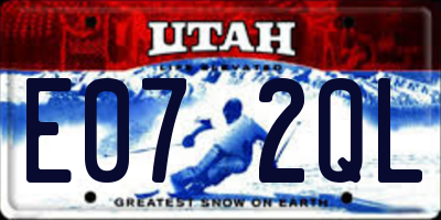 UT license plate E072QL