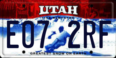 UT license plate E072RF