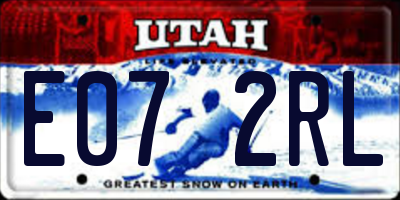 UT license plate E072RL