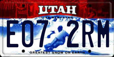 UT license plate E072RM