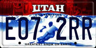 UT license plate E072RR