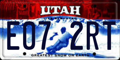 UT license plate E072RT