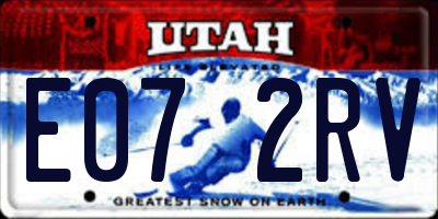 UT license plate E072RV