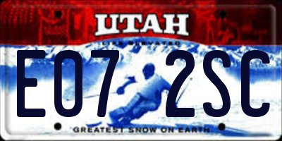 UT license plate E072SC