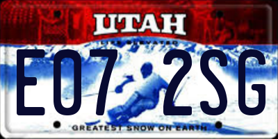 UT license plate E072SG