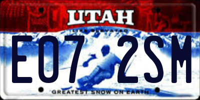 UT license plate E072SM