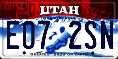 UT license plate E072SN