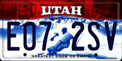 UT license plate E072SV