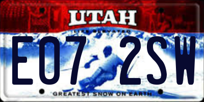 UT license plate E072SW