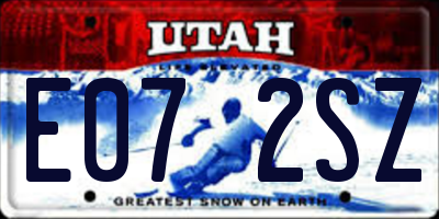 UT license plate E072SZ