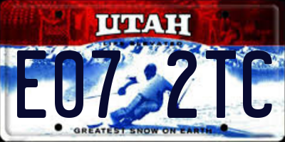 UT license plate E072TC