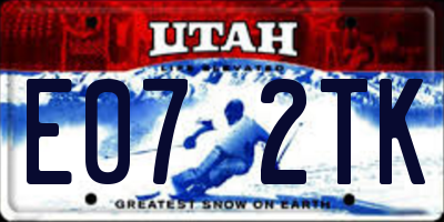 UT license plate E072TK