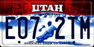 UT license plate E072TM