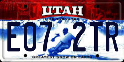 UT license plate E072TR