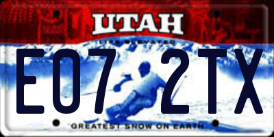 UT license plate E072TX