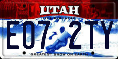 UT license plate E072TY