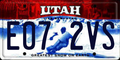 UT license plate E072VS