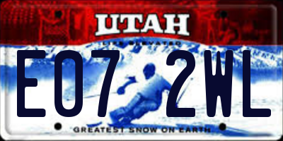 UT license plate E072WL