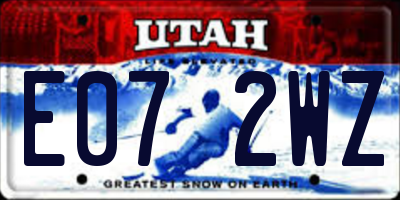 UT license plate E072WZ