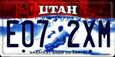 UT license plate E072XM