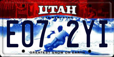 UT license plate E072YI