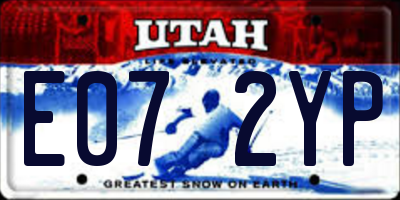 UT license plate E072YP